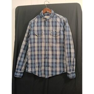 Men's Medium Ed Hardy Plaid Embroidered L/S Button Down Shirt